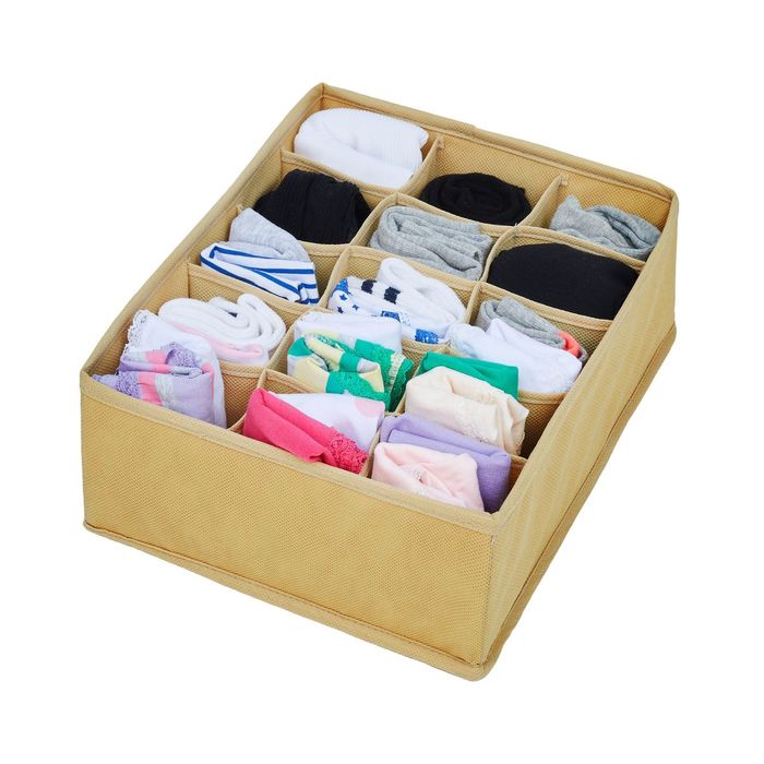 Органайзер для белья, 15 ячеек, цвет бежевый