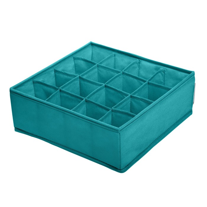 Органайзер для белья, 16 ячеек, цвет бирюзовый