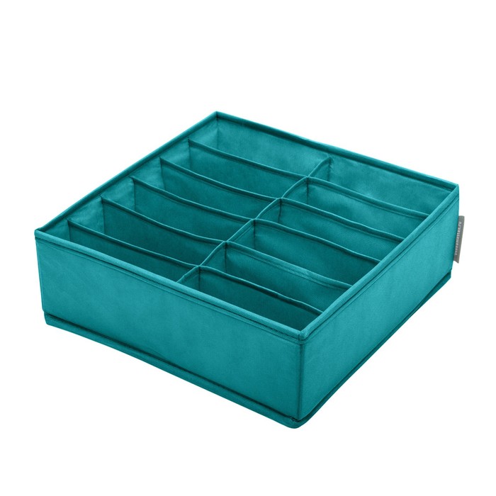 Органайзер для белья, 12 ячеек, цвет бирюзовый