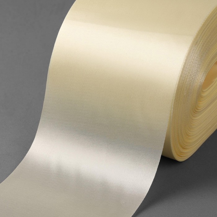 Лента атласная, 100мм, 100±1м, цвет айвори