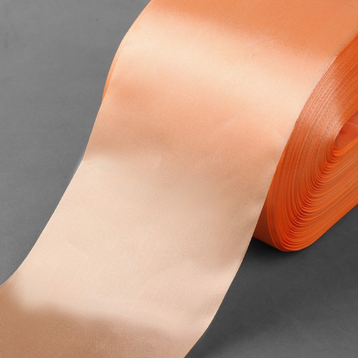 Лента атласная, 100мм, 100±1м, цвет персиковый