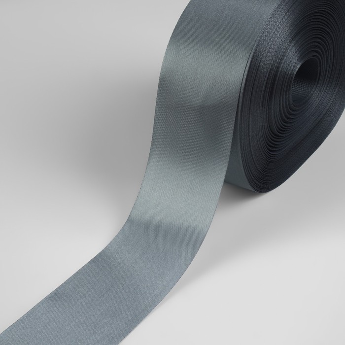 Лента атласная, 50мм, 100±1м, цвет серебристый