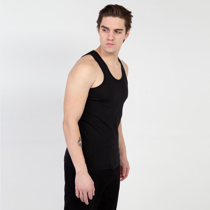 Майка однотонная мужская цвет чёрный, р-р M