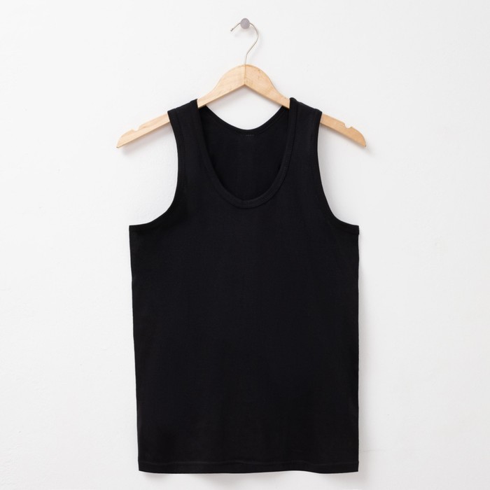 Майка однотонная мужская цвет чёрный, р-р M