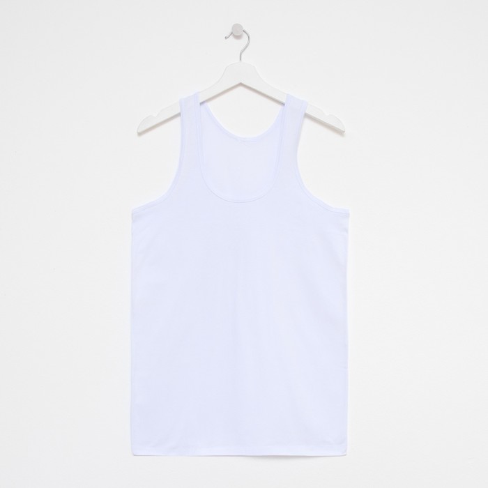 Майка однотонная мужская цвет белый, р-р L