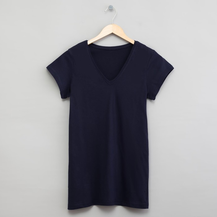 Футболка однотонная женская цвет тёмно-синий, р-р M