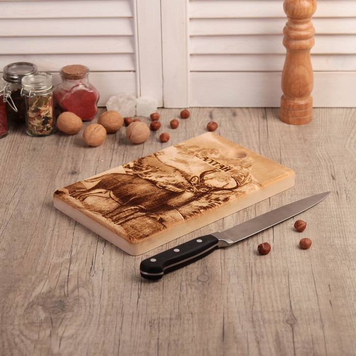 Доска из массива кедра «АЛТАЙ», прямоугольная, 18 × 28 см