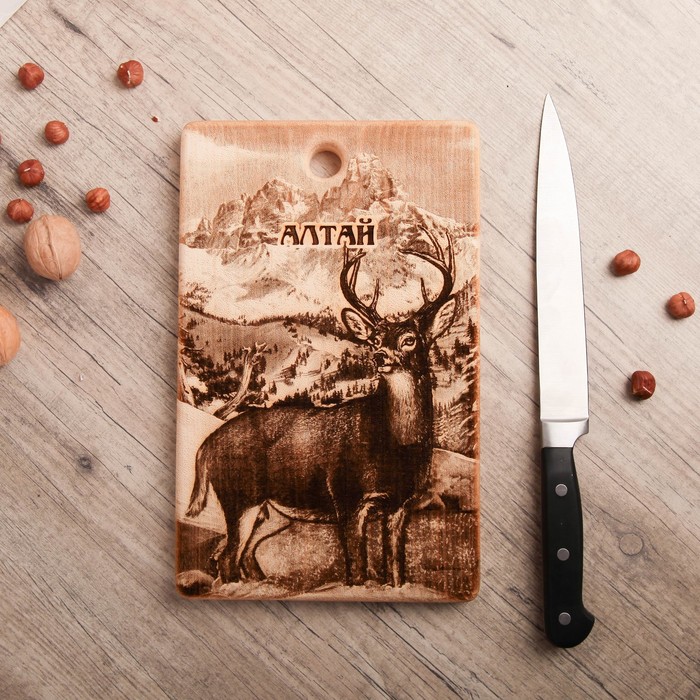 Доска из массива кедра «АЛТАЙ», прямоугольная, 18 × 28 см