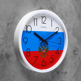

Часы настенные круглые "Флаг России", белый обод, 26х26 см