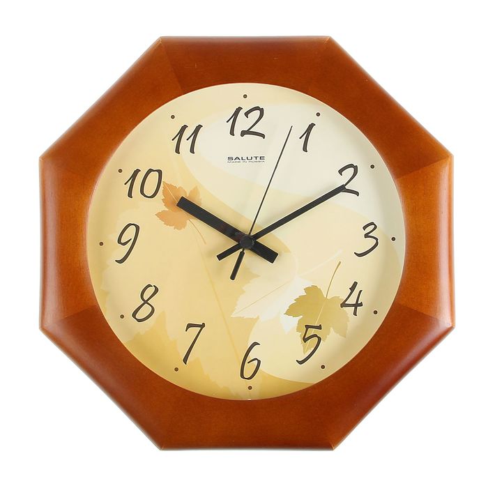 Часы настенные восьмигранные "Листопад", деревянный обод, 31х31 см