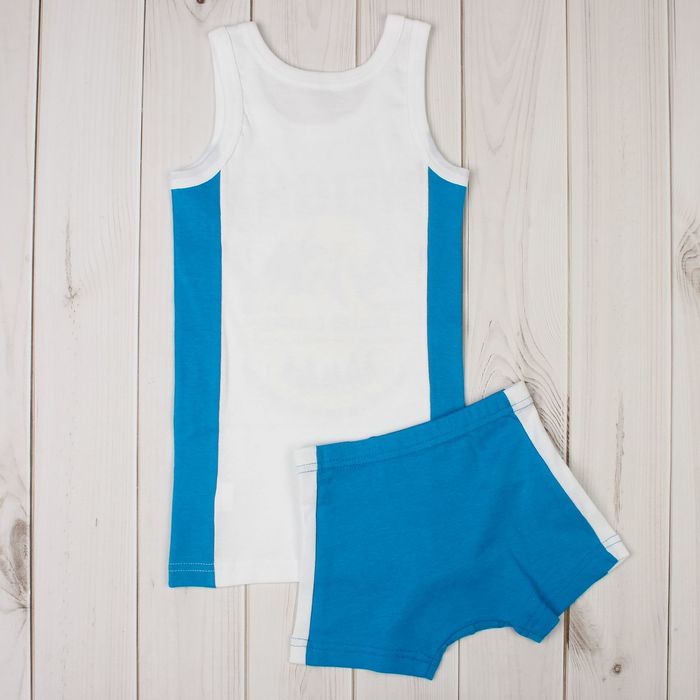 Комплект для мальчика (майка, трусы), рост 140 см, цвет бирюзовый/белый М263