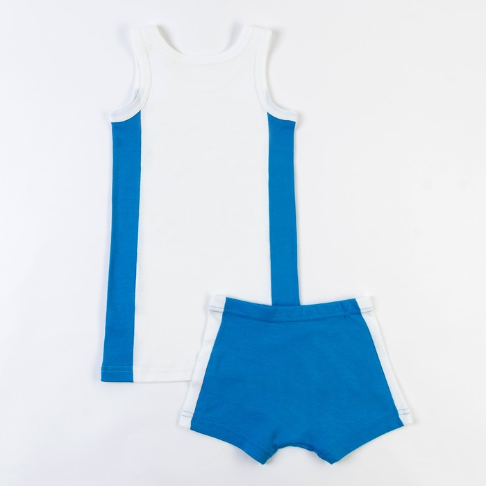 Комплект для мальчика (майка, трусы), рост 140 см, цвет бирюзовый/экрю М263