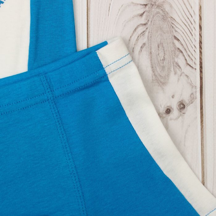 Комплект для мальчика (майка, трусы), рост 140 см, цвет бирюзовый/экрю М263