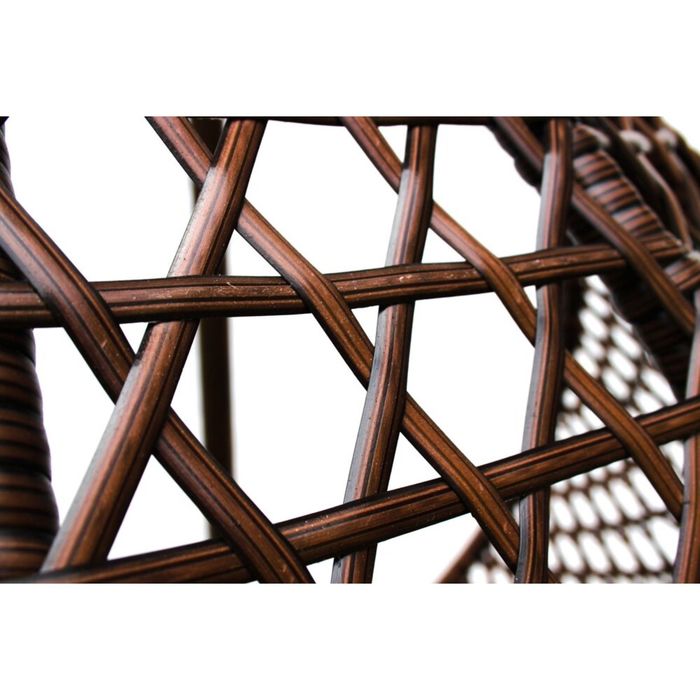 Подвесное кресло-качели на стальной штанге малые, иск. ротанг, коричневый/бежевый