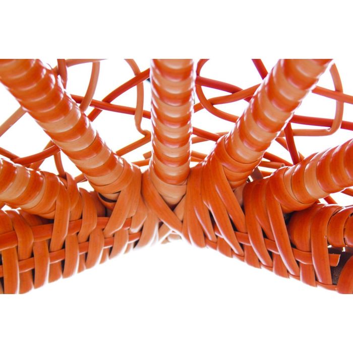 Подвесное кресло-качели на стальной штанге большие, иск. ротанг, оранжевый