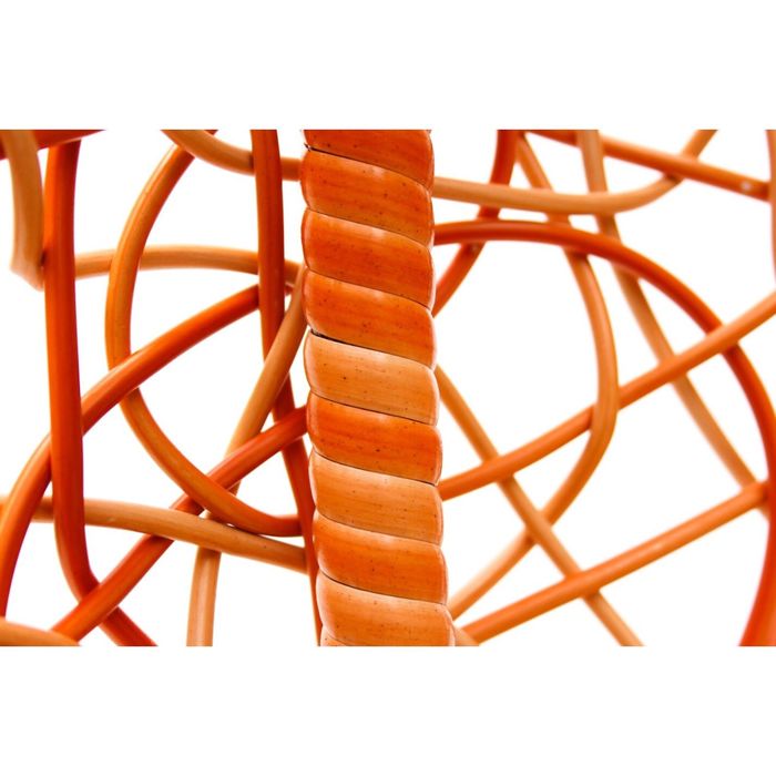 Подвесное кресло-качели на стальной штанге большие, иск. ротанг, оранжевый