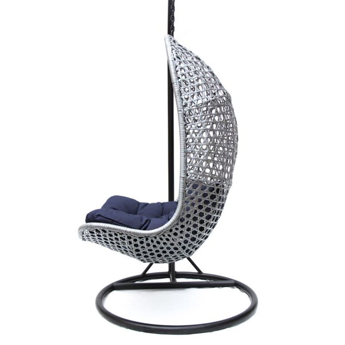 Подвесное кресло-качели на стальной штанге, серый