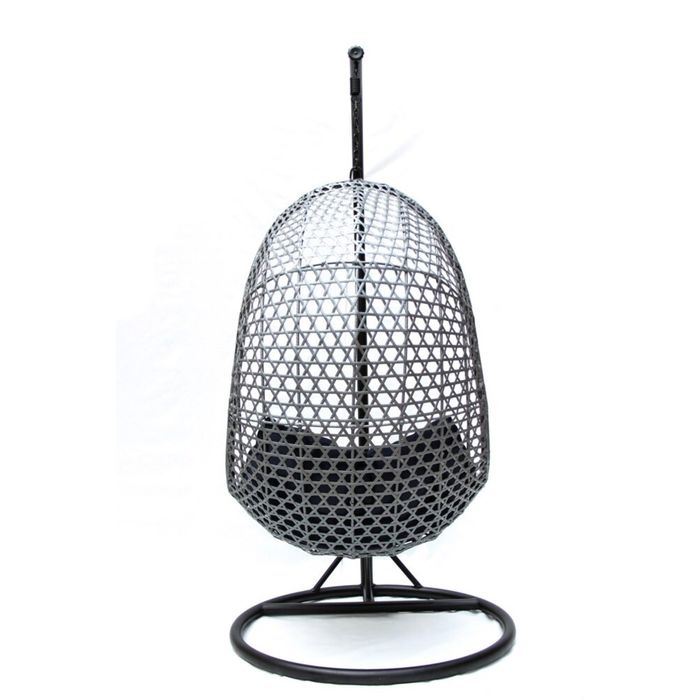 Подвесное кресло-качели на стальной штанге, серый