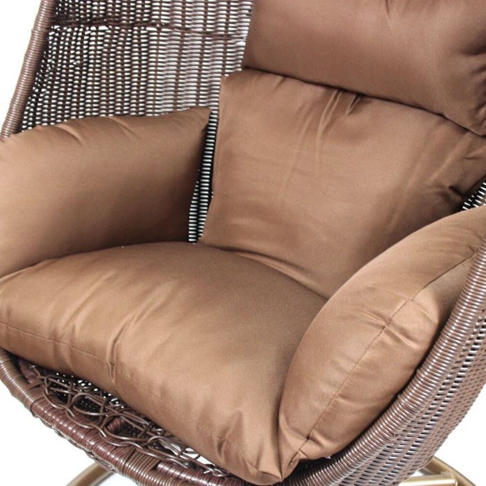 Подвесное кресло-качели на стальной штанге, коричневый