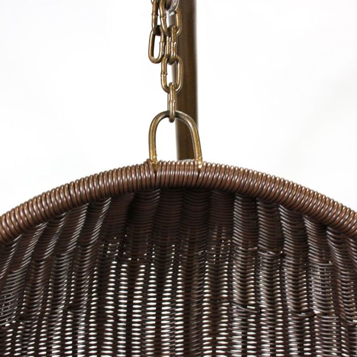 Подвесное кресло-качели на стальной штанге, коричневый