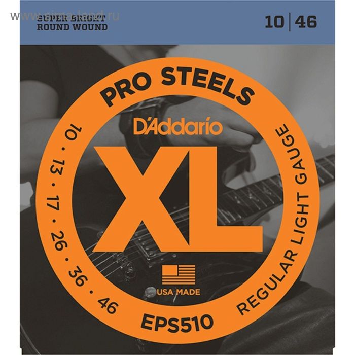 фото Струны для электрогитары d`addario eps510 xl pro steel regular light 10-46