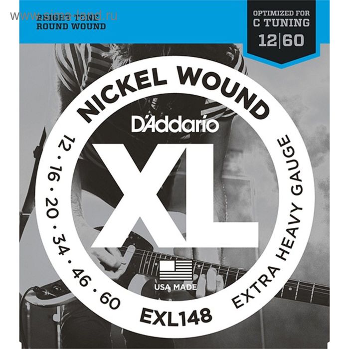 Струны для электрогитары D`Addario EXL148 XL NICKEL WOUND Extra Heavy 12-60 цена и фото