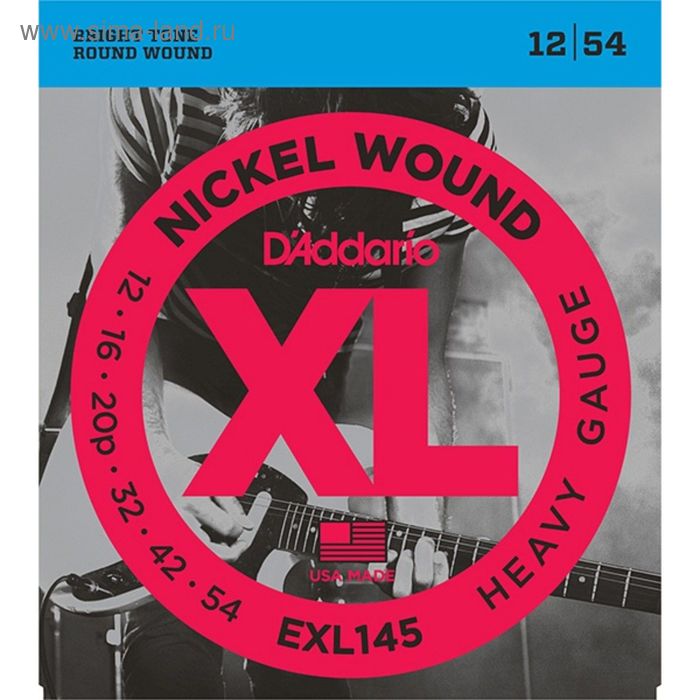 фото Струны для электрогитары d`addario exl145 xl nickel wound heavy 12-54