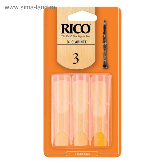 Трости для кларнета Bb Rico RCA0330 Rico  размер 3.0, 3шт