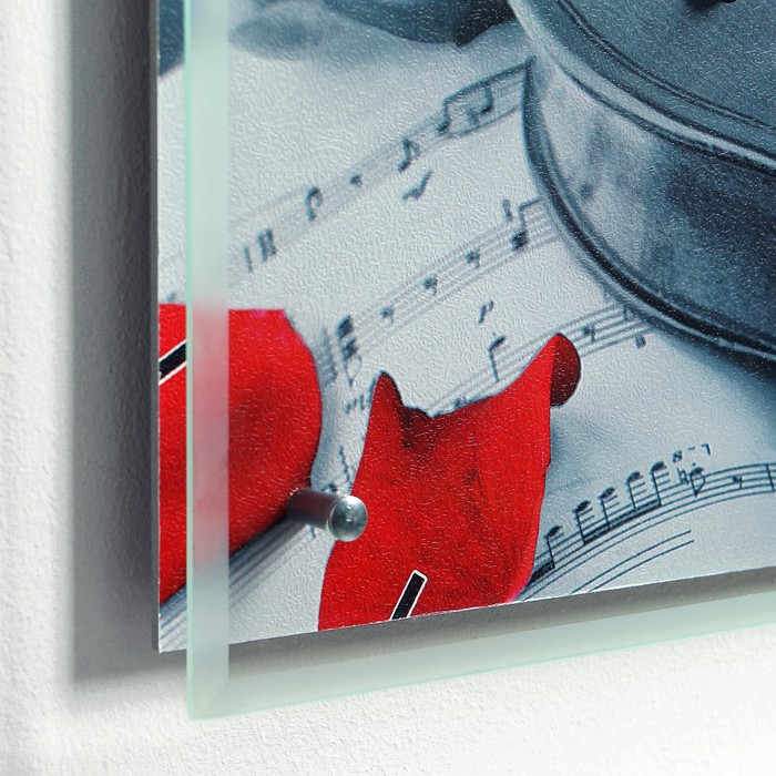 Часы настенные прямоугольные "Роза красная ", 35х60 см микс УЦЕНКА