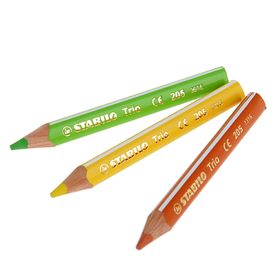 

Карандаши трёхгранные укороченные 12 цветов Stabilo Trio, утолщённый грифель