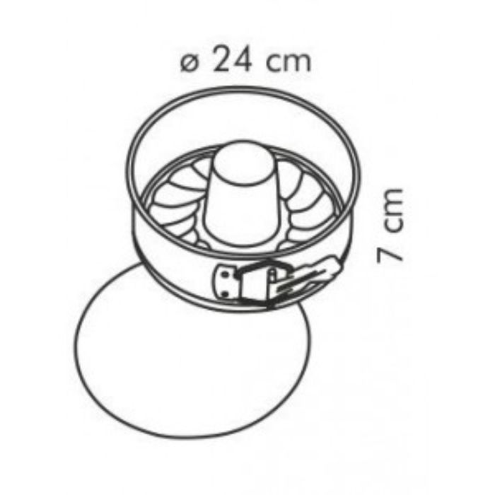 Раскладная форма Tescoma DELICIA для запекания торта и кекса, нержавеющая сталь, размер 24 см