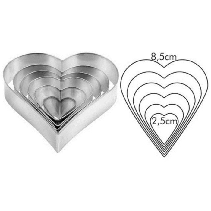 Формочки Tescoma DELICIA "Сердца", нержавеющая сталь, 6 штук