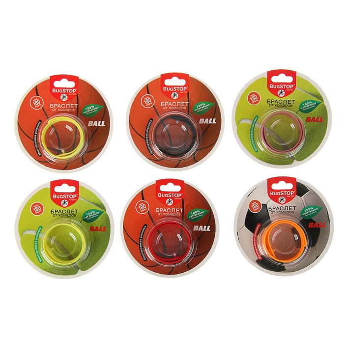Браслет от комаров марки BugStop BALL микс, 1 шт