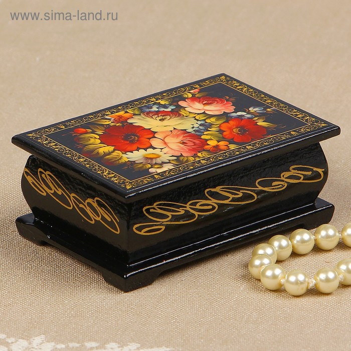 

Шкатулка «Цветочная роспись», 6×9 см, лаковая миниатюра