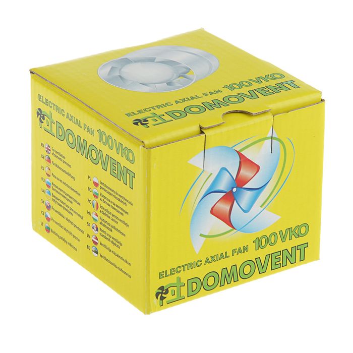 Вентилятор осевой "Домовент" 100 ВКО, d=100 мм, 220‒240 В, канальный