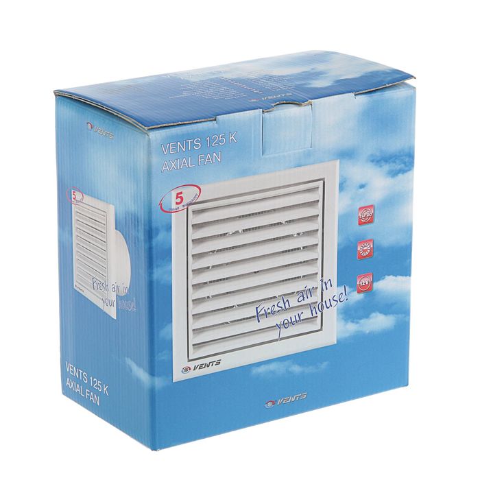 Вентилятор "ВЕНТС" 125 К, d=125 мм, цвет белый