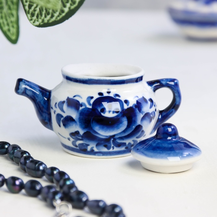 Чайник «Сувенирный», гжель, кобальт