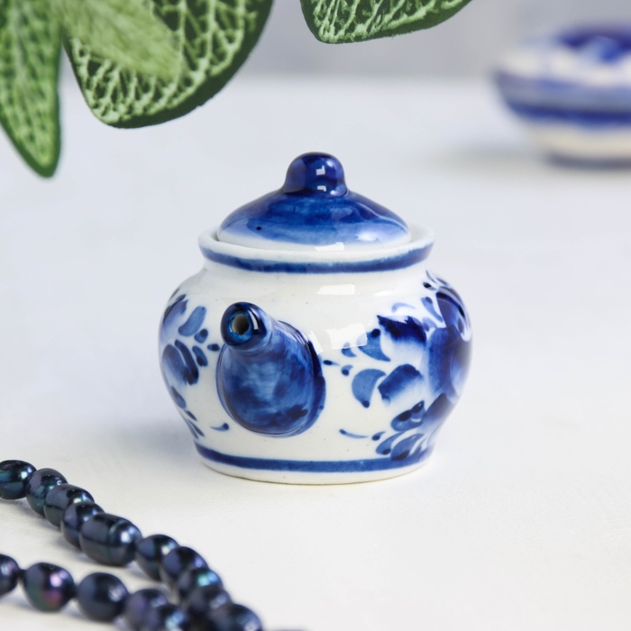 Чайник «Сувенирный», гжель, кобальт