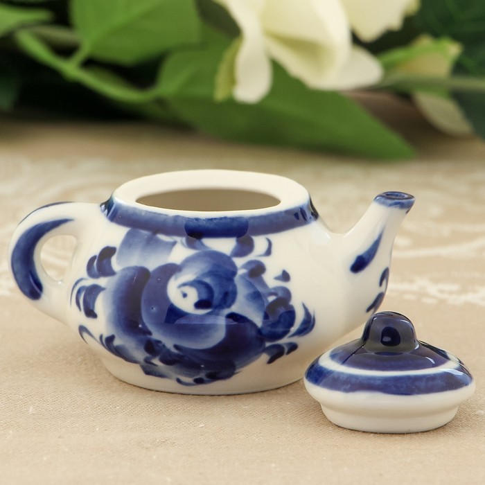 Чайник «Сувенирный», гжель, кобальт