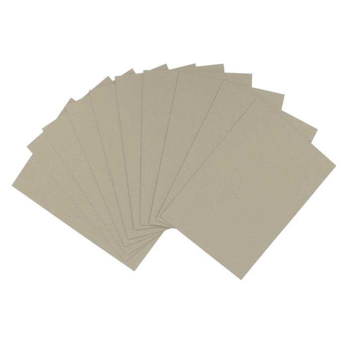 Переплетный картон для творчества (набор 10 листов) 21х30 см, толщина 0,7 мм (серый)