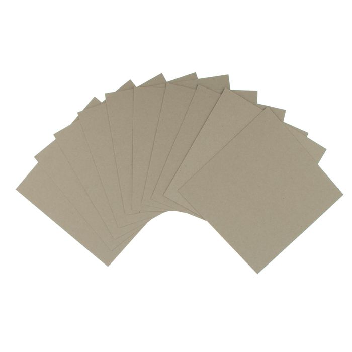 Набор переплетного картона для творчества (10 листов) 20х20 см,толщина 0,7 мм(серый)