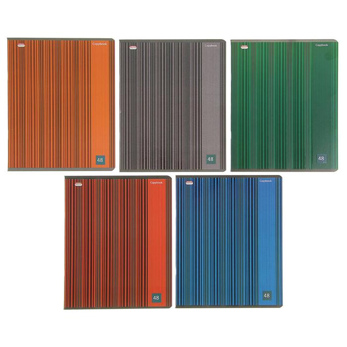 Тетрадь 48 листов клетка "Классика вертикаль", выборочный лак, картонная обложка, МИКС