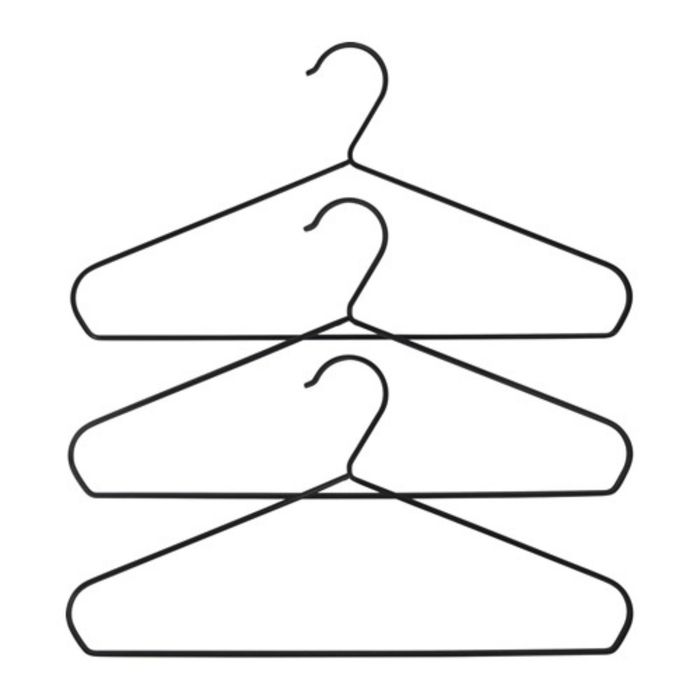 Плечики, 3 шт, цвет черный СТРЮКИС