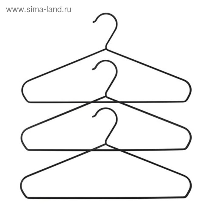 

Плечики СТРЮКИС, 3 шт, цвет чёрный