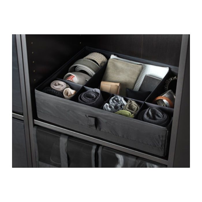 Ящик с отделениями, цвет черный СКУББ