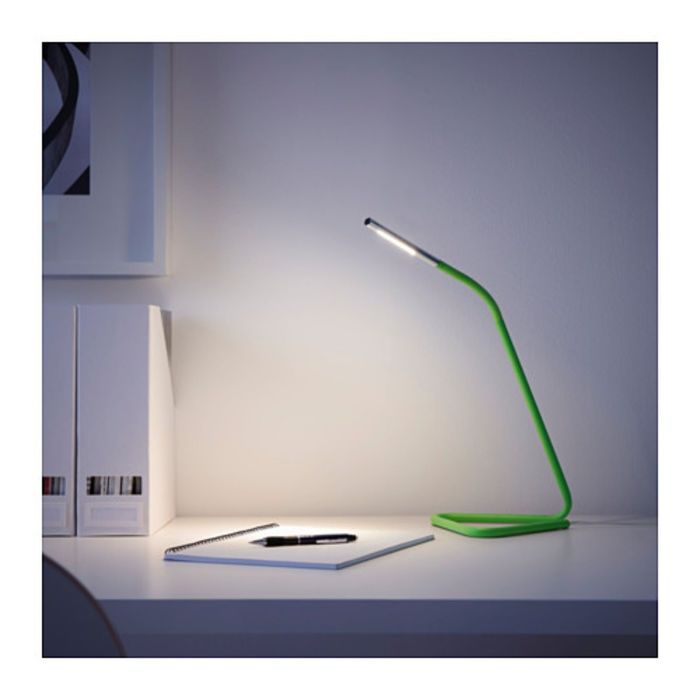 Рабочая лампа, светодиодная, цвет зеленый, серебристый ХОРТЕ