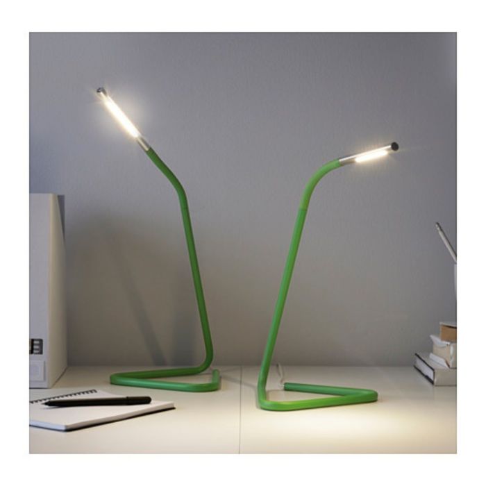 Рабочая лампа, светодиодная, цвет зеленый, серебристый ХОРТЕ