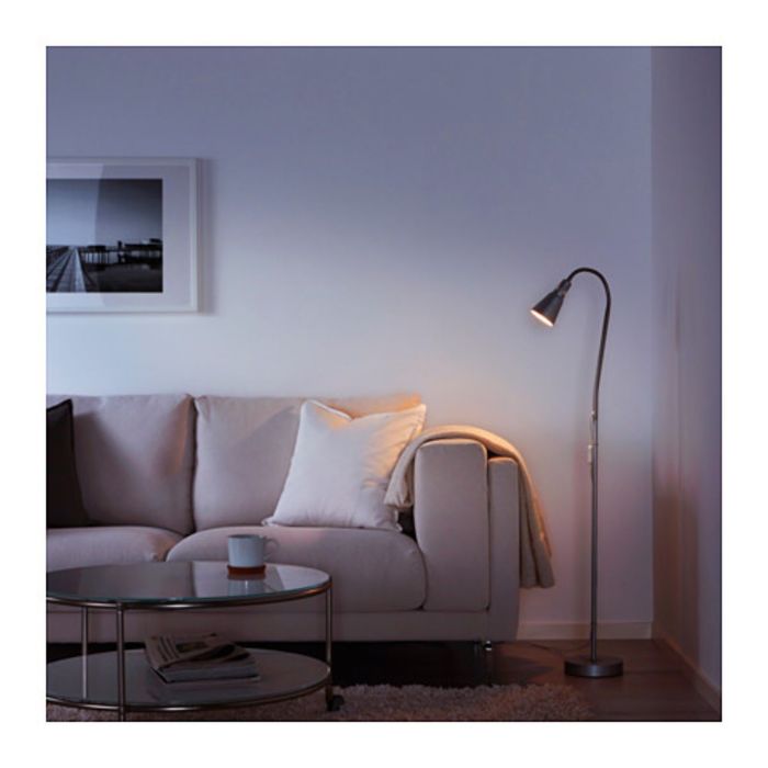 Светильник напольный для чтения, цвет серебристый КВАРТ