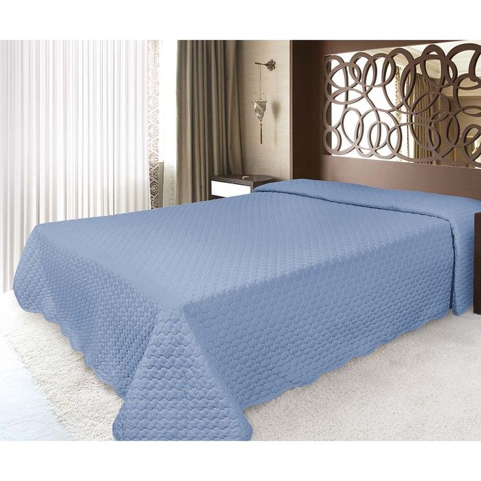 Покрывало стёганое, размер 220х240 см, цвет синий, микрофибра 120 г/м2 711611