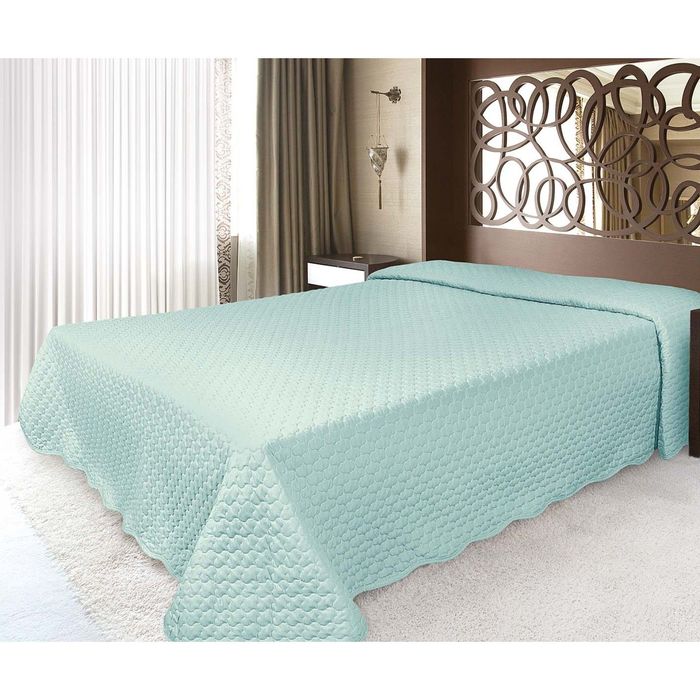 Покрывало стёганое, размер 220х240 см, цвет мятный, микрофибра 120 г/м2 711609